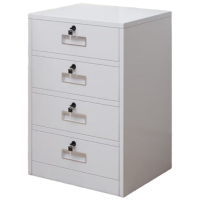 晋舰铁皮文件柜矮柜办公室储物柜档案资料柜桌下抽屉柜白色四斗