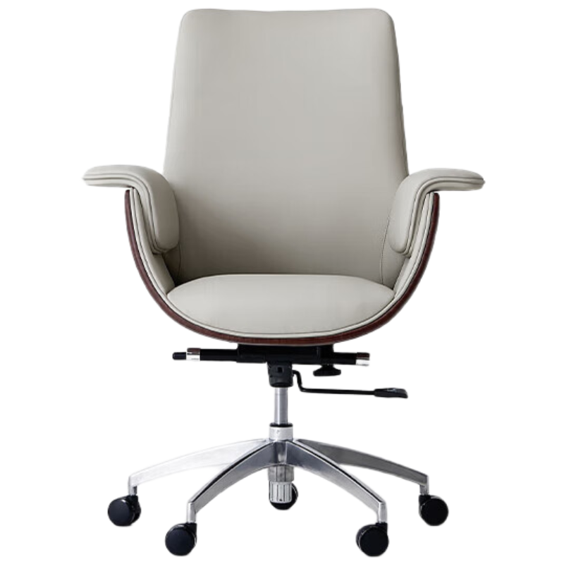 锦北老板椅高背总裁大班椅简约现代老板椅[浅灰色头层牛皮]中背