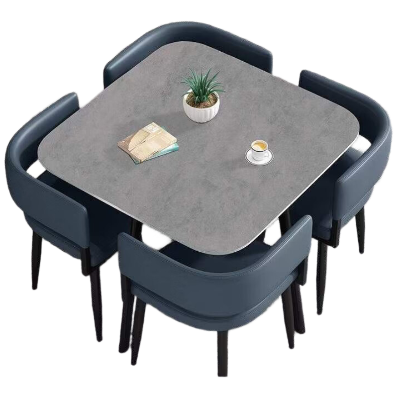 戴劲洽谈桌简约奶茶店桌椅组合休息区谈判桌会客接待桌方桌组合三