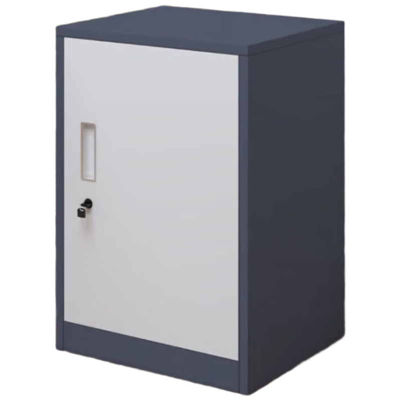 锦北铁皮文件柜矮柜办公室储物柜档案资料柜桌下抽屉柜灰白单门