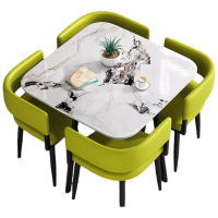 晋舰洽谈桌简约奶茶店桌椅组合休息区谈判桌会客接待桌方桌组合八