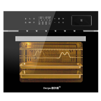 德尔甫60升大容量家用智能蒸烤炸多功能烘焙台式嵌入式两用电蒸箱304不锈钢内胆带转叉功能热风循环蒸汽烤箱 蒸烤一体机