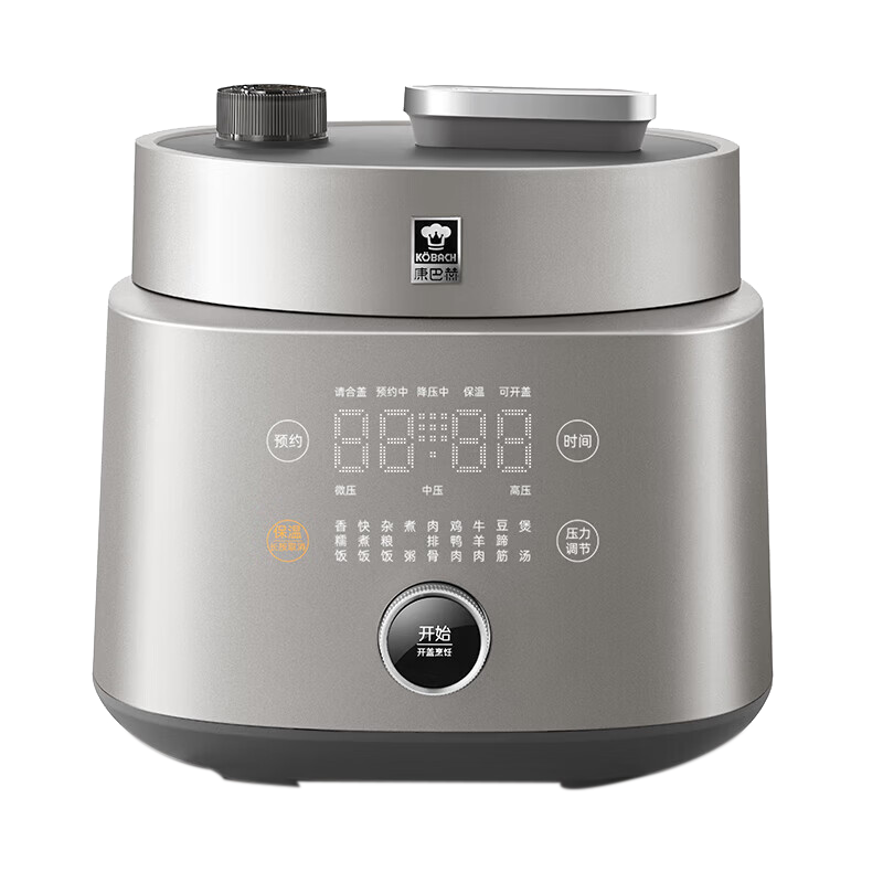 康巴赫电压力锅纯钛高压锅电炖锅家用电饭煲智能料理锅免排气大容量4-5L可用多功能锅电饭锅0氟涂层 钛金色 4L 重磅新品