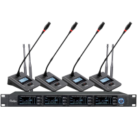 润普Runpu会议音频扩声系统 专业无线一拖四鹅颈麦克风话筒 UHF红外对频RP-SU54E