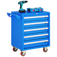 晋舰汽修工具车移动工具柜多功能工具箱 旗舰[蓝色]五抽工具车