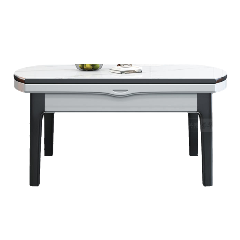 [预售]岩板餐桌椅组合家用现代简约实木框架伸缩可变圆桌饭桌子岩板餐桌