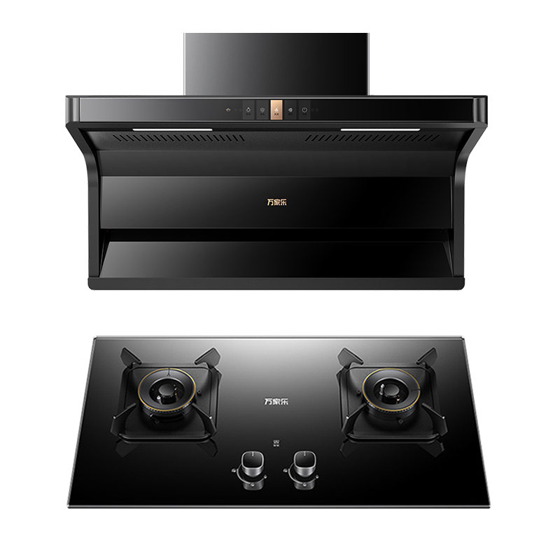 万家乐新7型结构顶侧双吸TAK6/AK6+C2R1家用灶具两件套装升级26m³大吸力油烟机 5.0KW燃气灶套装 天然气