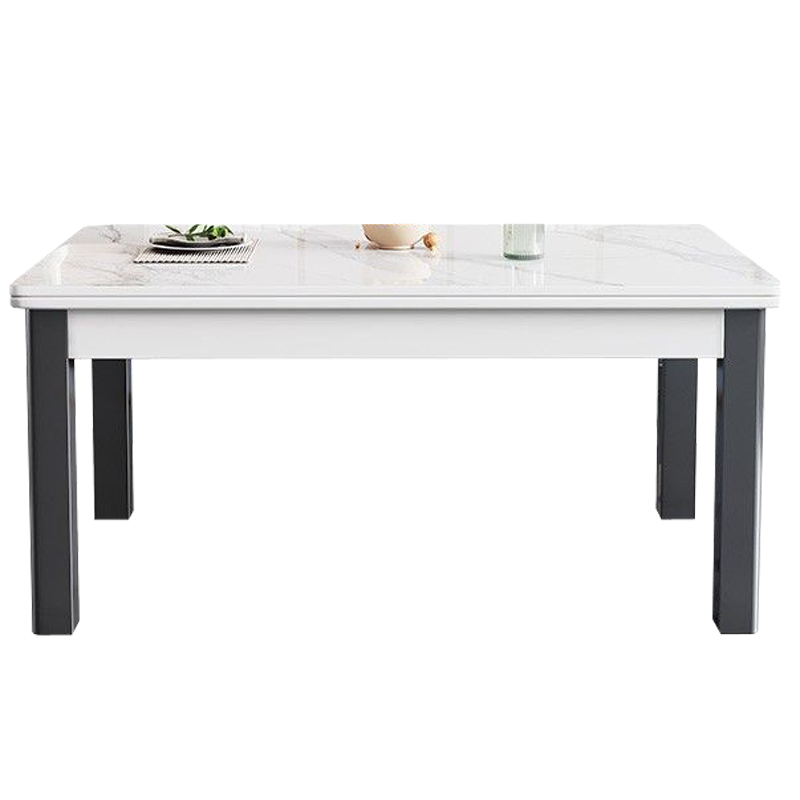 岩板餐桌椅组合意式轻奢家用小户型现代简约实木饭桌子