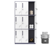 晋舰钢制拆装更衣柜员工宿舍铁皮衣柜车间鞋柜办公室储物柜灰白九门