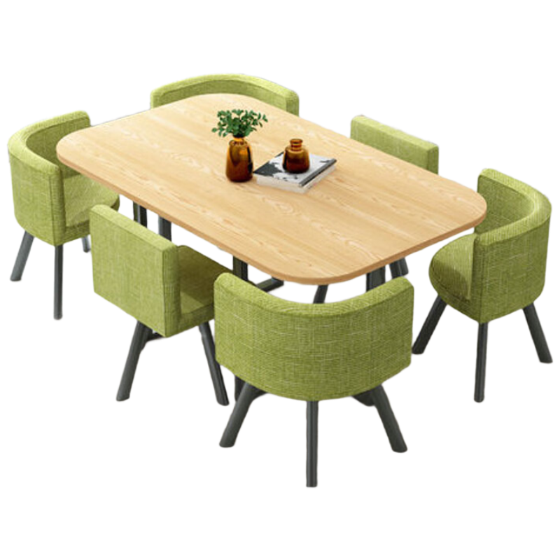 晋舰洽谈桌休息区谈判桌北欧风会客接待桌简约奶茶店桌椅组合绿布X