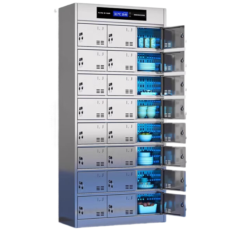 晋舰不锈钢碗柜学校食堂餐具柜多门餐厅消毒餐盘柜24门碗柜201