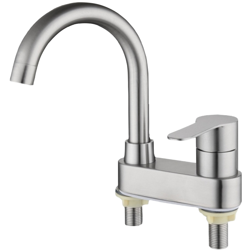 DERUIMAN冷热水龙头高颈双柱款冷热304不锈钢厨房水龙头4分