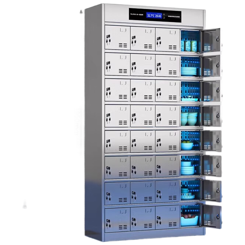 锦北不锈钢碗柜学校食堂餐具柜多门餐厅消毒餐盘柜32门碗柜304