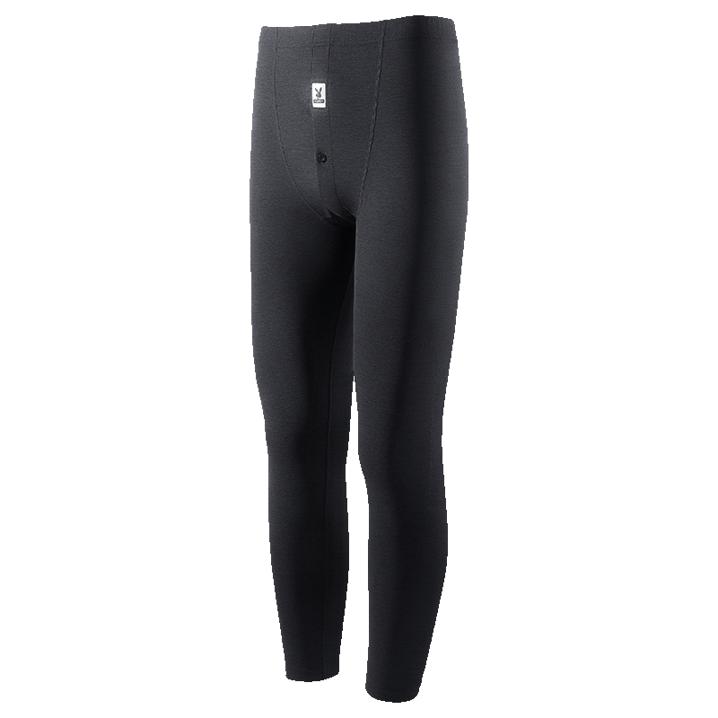 花花公子男士保暖裤贴片柔绒男士单裤秋冬打底裤