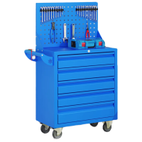 晋舰汽修工具车移动工具柜多功能工具箱 标配[蓝色]五抽工具车+挂板