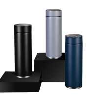 松道 商务杯茶隔分离直身杯真空保温杯绅士黑500ML