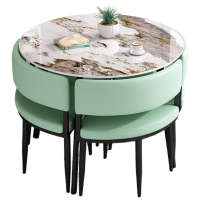 晋舰洽谈桌简约奶茶店桌椅组合休息区谈判桌会客接待桌圆桌组合五