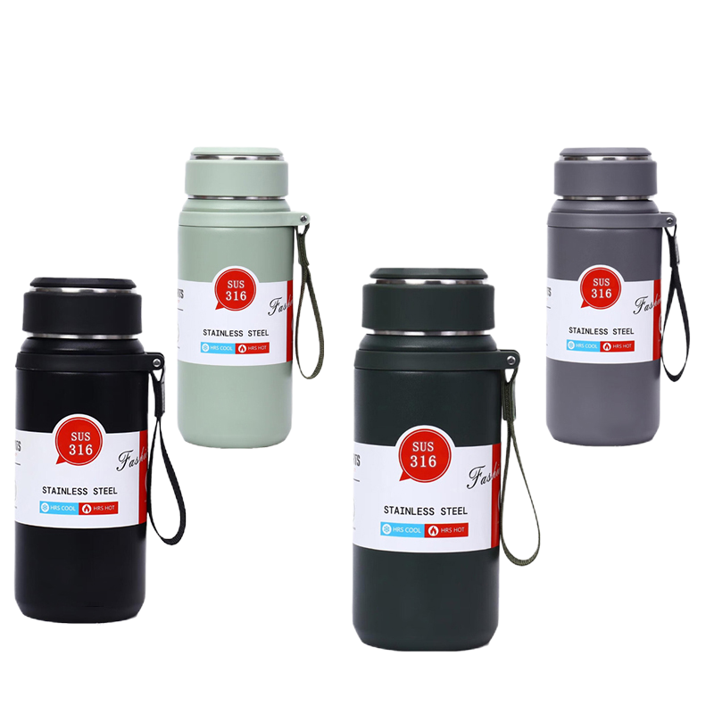 松道保温杯 大容量登山运动水壶水杯墨绿色800ML