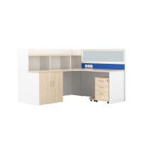 双朗 屏风工位 L1515020W 1800*1800*1275mm 白蜡木色+暖白 套