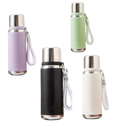 松道 保温杯便携式一盖两用随行手提保温杯紫色800ML