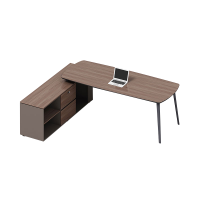 苏宁 质凡 办公家具现代简约办公桌带侧柜主管经理桌 2000*1650*750