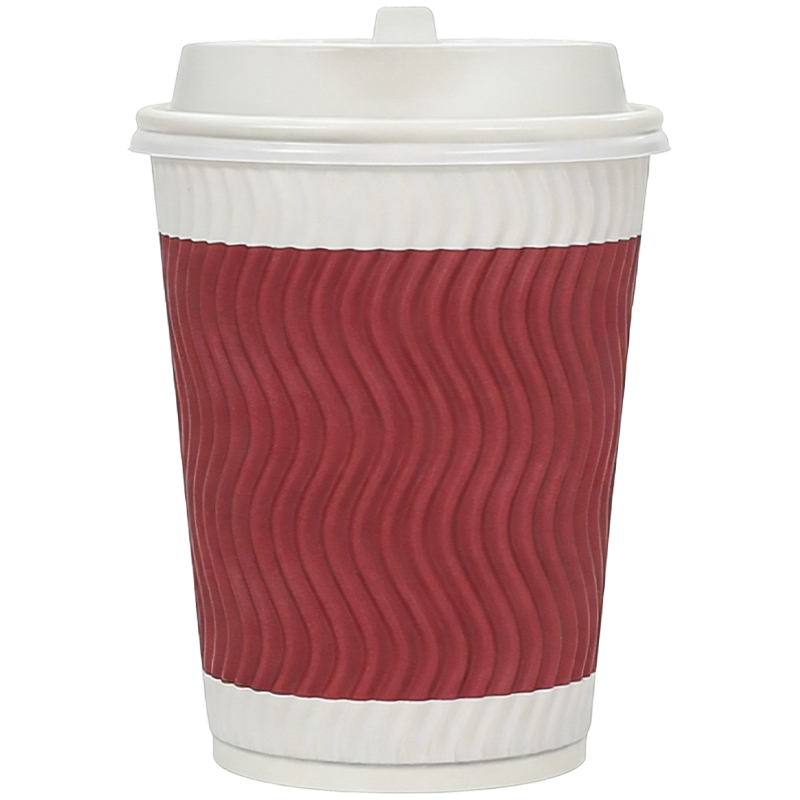 山之只 红色瓦楞杯(含盖)300ml 个