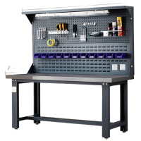 戴劲重型不锈钢工作台操作台维修台车间检验台实验台1800单桌+双挂板