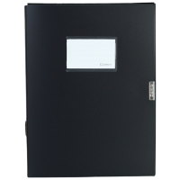 齐心 HC-75 办公PP档案盒 A4 75mm 黑 单个装