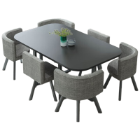 晋舰洽谈桌休息区谈判桌北欧风会客接待桌简约奶茶店桌椅组合深灰布