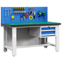 晋舰重型防静电工作台操作台车间多功能钳工维修桌1.5米吊二抽+单挂板