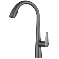 汉德斯科厨房拉伸伸缩水龙头304不锈钢铜主体可抽拉式可旋转冷热菜盆水槽水龙头大弯双控出水单孔单把陶瓷盆阀芯