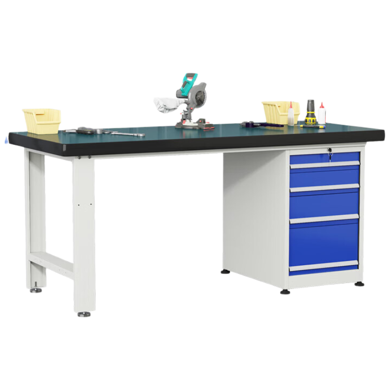 戴劲重型防静电工作台操作台钳工台车间多功能检验台2.1米固定四抽