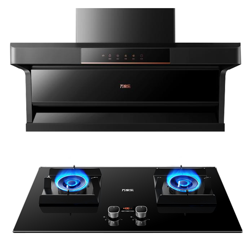 万家乐 烟灶厨电套餐装 23m³大吸力油烟机 新7型结构顶侧双吸 挥手智控 台嵌两用天然气灶AK5+AY6