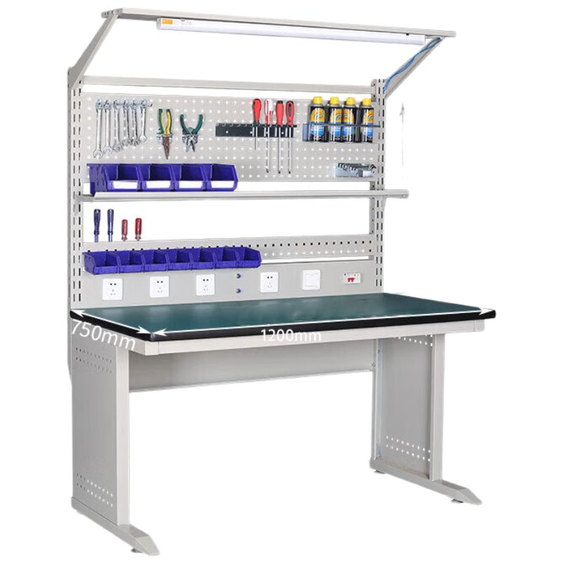 锦北防静电工作台车间流水线操作台带灯工具桌1.2米单桌+950挂板+套餐