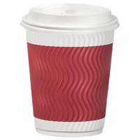 山之只 瓦楞杯咖啡杯 含盖280ml 个