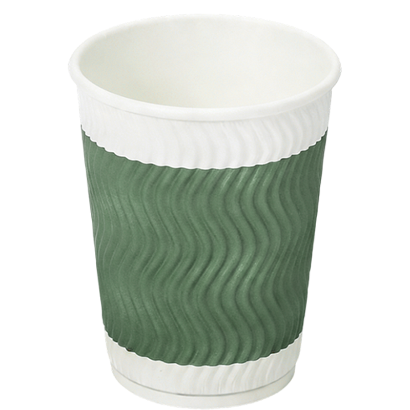 山之只 绿色瓦楞杯 不含盖300ml 个