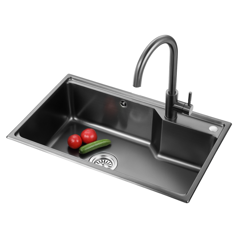 欧琳(OULIN)水槽大单槽日式大单槽不锈钢纳米枪灰9149H_750mm*500mm