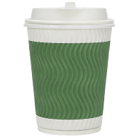 山之只 绿色瓦楞杯 含盖300ml 个