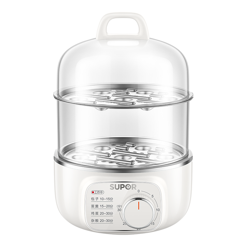 苏泊尔(SUPOR)煮蛋器蒸蛋器 双层 3L容量定时免看管自动断电 小型电蒸锅早餐蒸蛋 Z16YK958