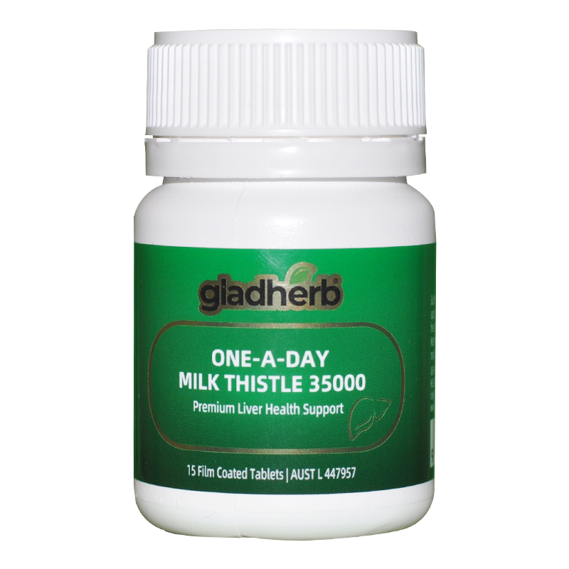 澳洲gladherb奶蓟草片15粒/瓶(旅行装)高含量35000mg水飞蓟草本精华一原装进口 膳食营养补充剂