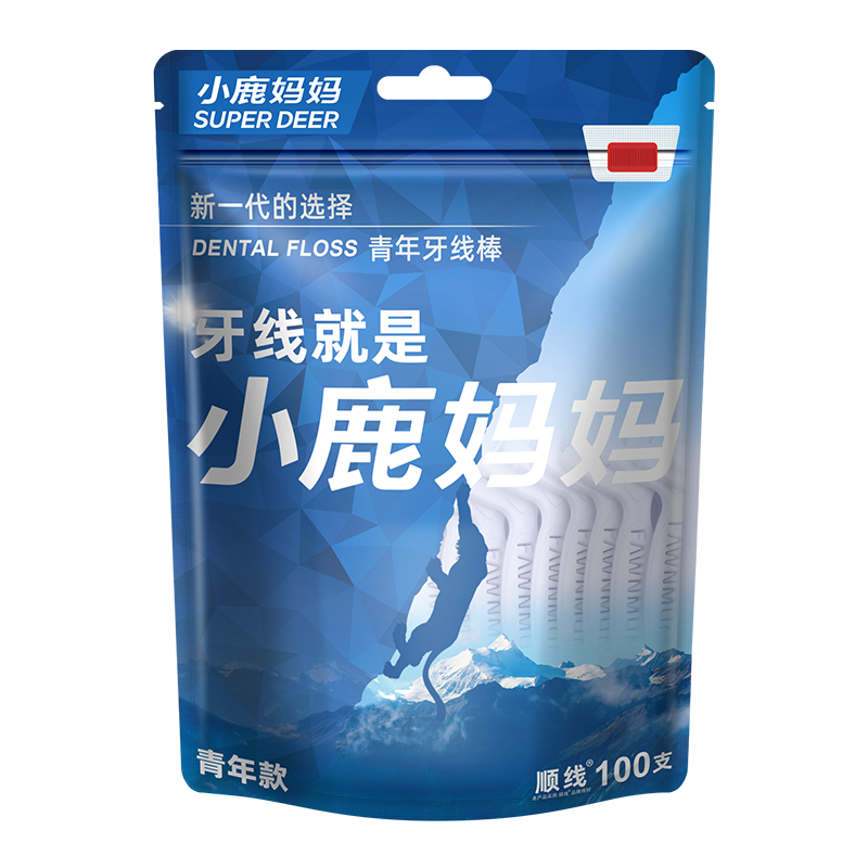 小鹿妈妈青年牙线安全超细牙线剔牙签弓形家庭装牙线棒100支