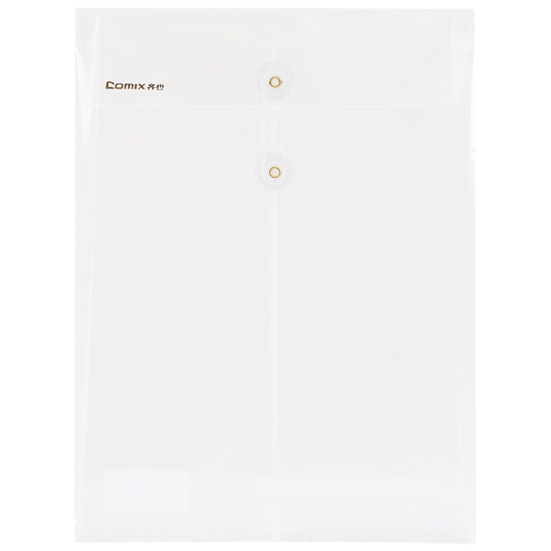 齐心 ZA0011 办公透明档案袋 A4 绳扣式 白 10个装
