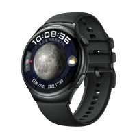 [二手99新]华为手表Watch4 46mm 黑色不锈钢表壳+氟橡胶表带 一键微体检高血糖风险评估eSIM通信手表