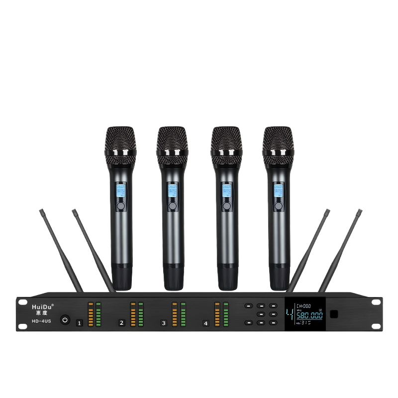 惠度(HuiDu)HD-4US专业无线麦克风一拖四会议鹅颈手持头戴耳麦领夹会议培训舞台话筒一拖四鹅颈