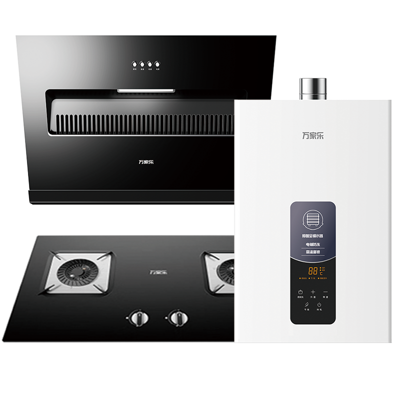 万家乐烟灶热厨电套餐 18立方大风力吸油烟机 台嵌两用天然气灶 12L热水器 AL031+C2R1+12TP1/DP1
