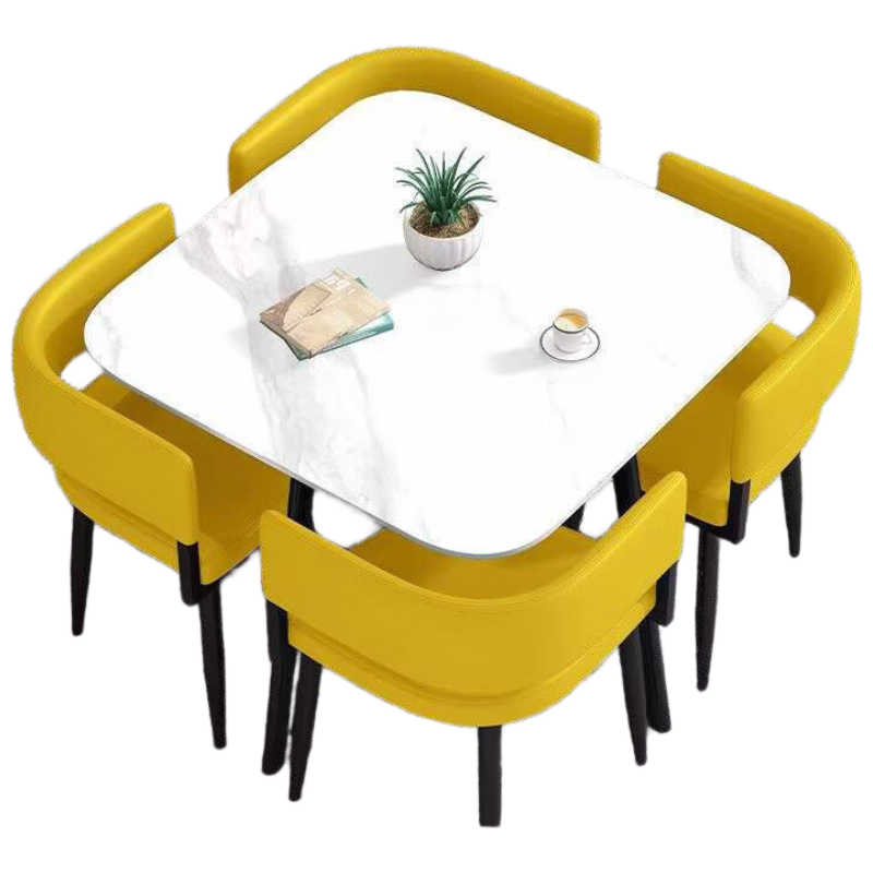 晋舰洽谈桌简约奶茶店桌椅组合休息区谈判桌会客接待桌方桌组合四