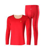 花花公子大红套装双面磨绒男女款鸿运结婚送礼马年打底衫圆领