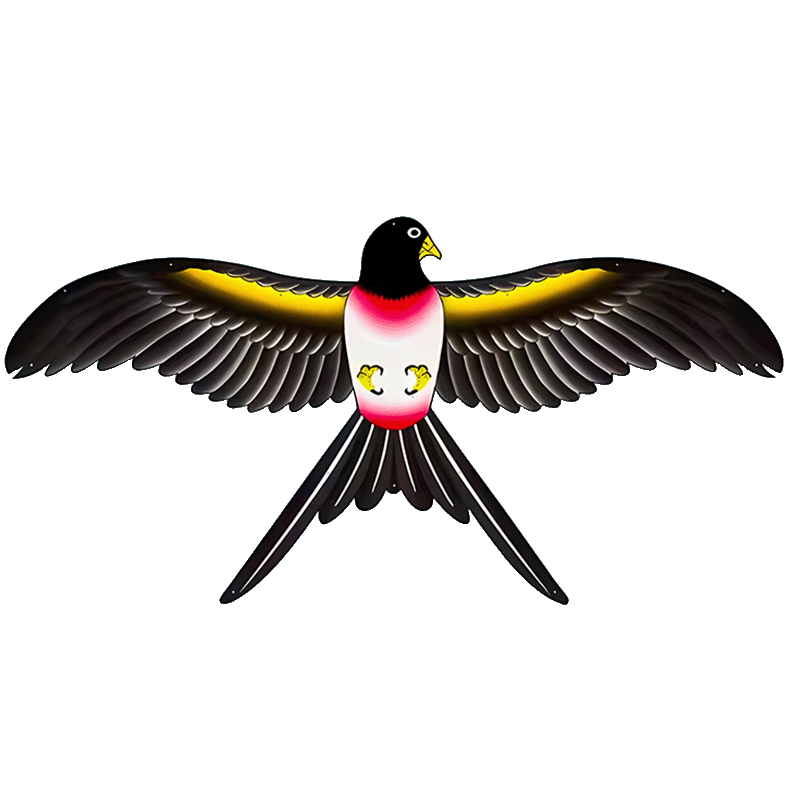 儿童专用手持鱼竿风筝微风易飞动态燕子风筝男孩女孩户外运动3750