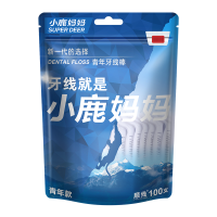 小鹿妈妈青年牙线安全超细牙线剔牙签弓形家庭装牙线棒1000支