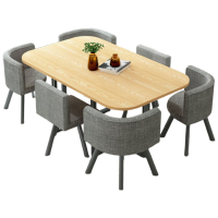 锦北洽谈桌休息区谈判桌北欧风会客接待桌简约奶茶店桌椅组合灰布X